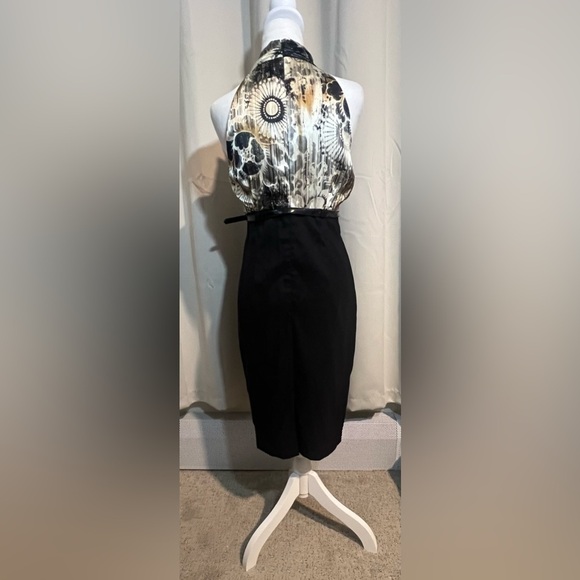 AB Studio Sleeveless Midi Polyester and Spandex Dress with Belt - Picture 3 of 5